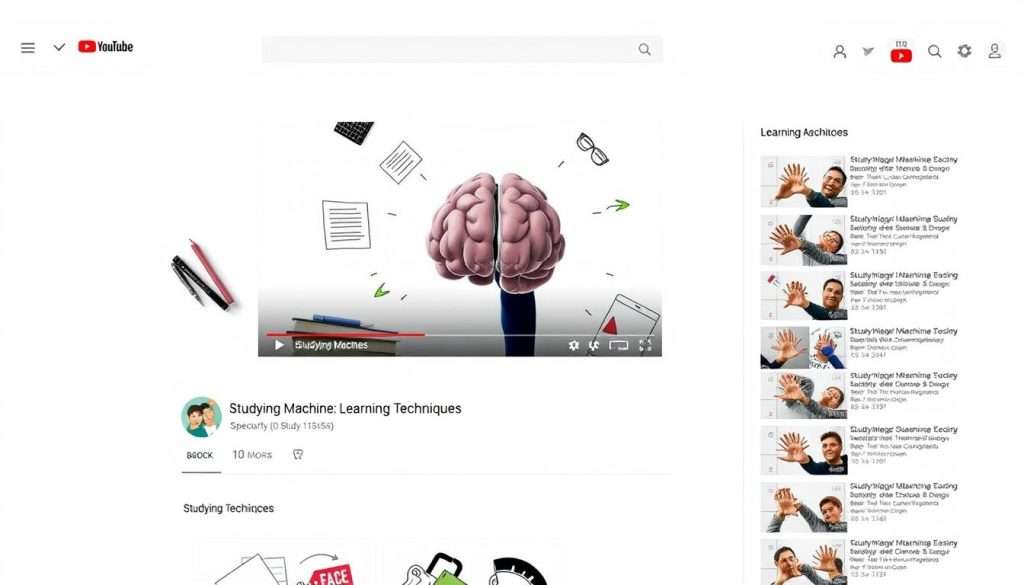 Studying Machine YouTube channel showing a video about learning smarter techniques
